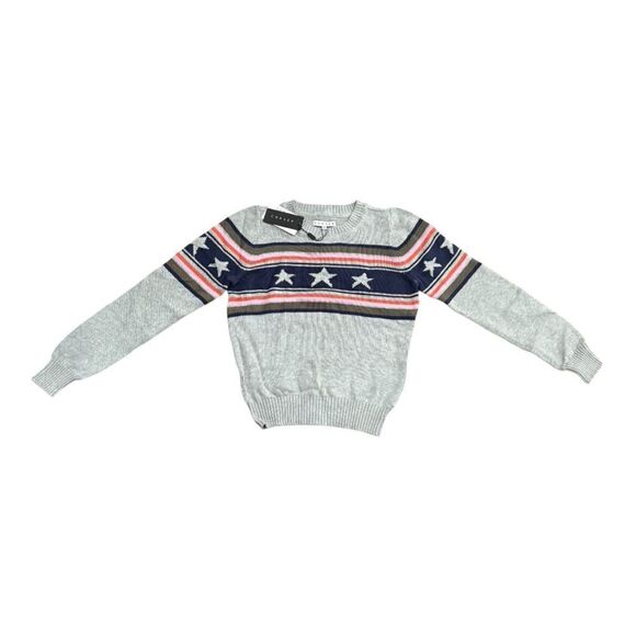 Chaser Brand Stars & Stripes Heather Gray Sweater Women’s Size Small - Picture 1 of 9